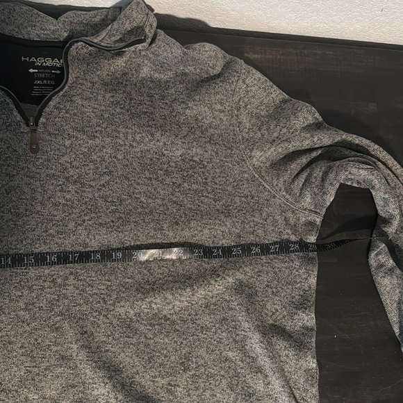 Haggar In Motion Taupe Knit Fleece 1/4 Zip Pop Over Sweater Size XXL - Picture 5 of 6